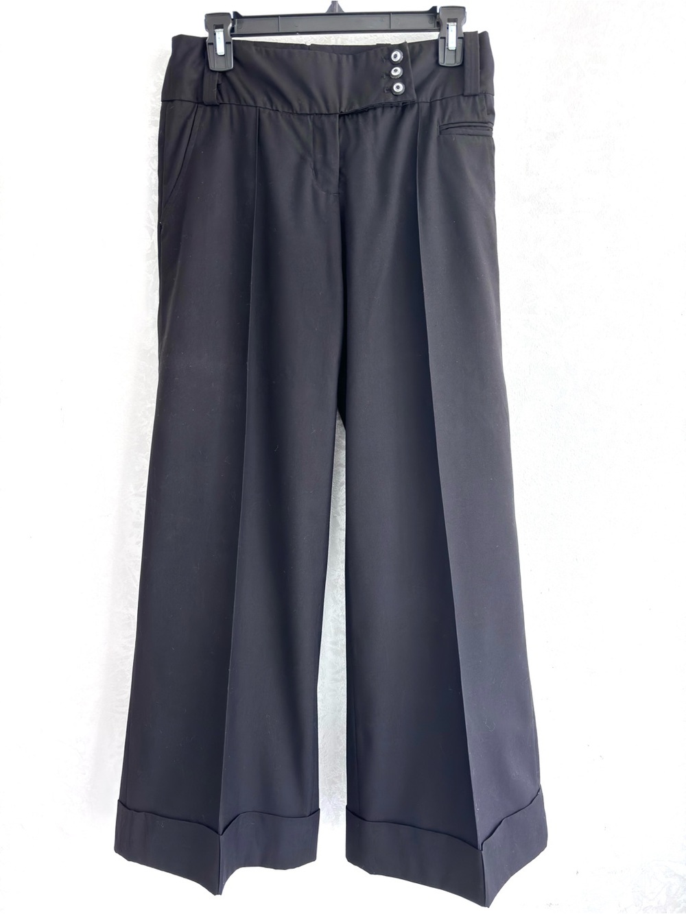 Lowett Black Wide Leg low rise Trouser Pants with Red Lining size Eu 38